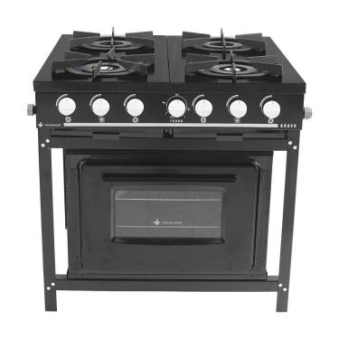 Imagem de Fogão Profissional 4 Bocas Venâncio Bravo Preto com Forno Br4bfpr