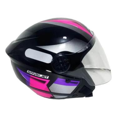 Imagem de Capacete Ebf Spark Jet Square Preto e Rosa-Feminino