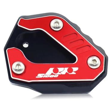 Imagem de BYYINGSUS Placa ampliadora de suporte lateral acessórios de motocicleta suporte de ampliação de pé compatível com S1000RR S1000 RR S 1000 RR 2019-2022 2023 (vermelho)