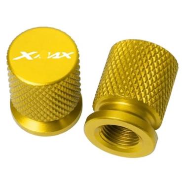 Imagem de Compatível com Xmax 300 250 400 125 Xmax300 Xmax250 XMAX400 Xmax125 motocicleta CNC alumínio válvula de pneu tampa de haste de ar (ouro)
