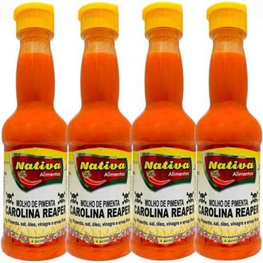 Imagem de Kit 4 Pimentas Carolina Reaper 150ml A mais forte do Mundo - Nativa