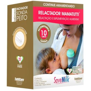 Imagem de **SaveMilk** Sistema de Relactação, Frasco Relactador com 10 Tubos Extensores Tam4, para Amamentação e Suplementação recupera amamentação perdida