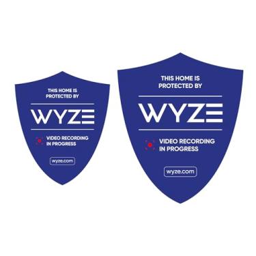 Imagem de WyzeCam Adesivos De Segurança Refletivos À Prova D'Água Wyze Uv, Placas Câmera Para Janelas, Vigilância Por Vídeo Compatíveis Com Sistema Residencial Externo, Pacote 2 (8,5" X 10" E 12")