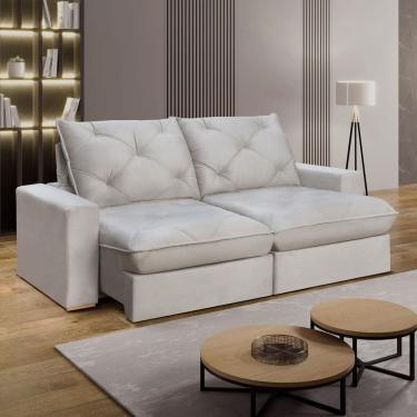 Imagem de Sofá Retrátil Mônaco 240cm Pilow 25cm Gelo