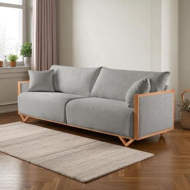 Imagem de Sofá Fixo 2 Lugares Luxo 170cm Lara Cinza