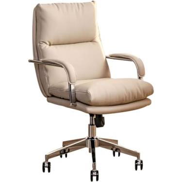 Imagem de Cadeira executiva 120° Cadeira de escritório de balanço para frente e para trás, cadeiras gerenciais confortáveis, cadeira executiva de elevação e giratória, com apoio para os pés telescópico (cor