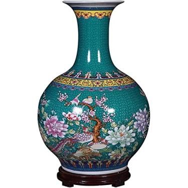 Imagem de LIFOND Vaso de flores vaso de cerâmica 53 cm grande azul e branco vaso de flores de porcelana estilo chinês esmaltado pintado vasos decorativos vaso de flores decoração de mesa