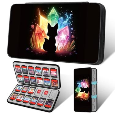 Imagem de Gurgitat Switch Game Case for Nintendo Switch 2 / Switch/OLED/Lite - Cute Portable Storage Holder with 24 Game Card Slots and 24 Micro SD Cards Cartoon Cartridge for Boys Girls Kids, Cat