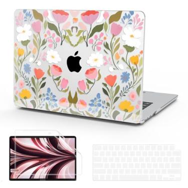 Imagem de B BELK Capa compatível com MacBook Air de 13 polegadas 2025 2024 2023 2022 versão M4 M3 M2 A3240 A3113 A2681, capa rígida de plástico + capa de teclado + protetor de tela para MacBook Air de 13,6