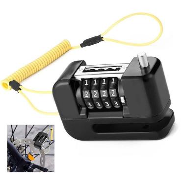 Imagem de Trava de Disco Freio Senha 4 digitos Antifurto Moto Bike Motocicleta Bicicleta Cadeado Segurança Resistente Proteçao