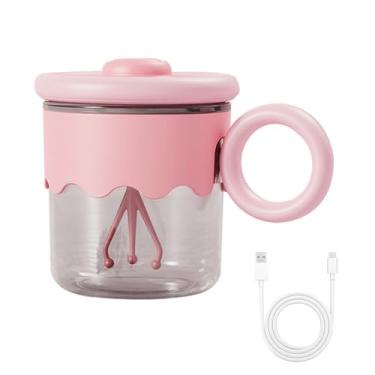 Imagem de MiOYOOW Caneca de autoagitação, copo fofo de mistura automática de 400 ml, copo de café elétrico de alta velocidade com tampa para café, leite, chá