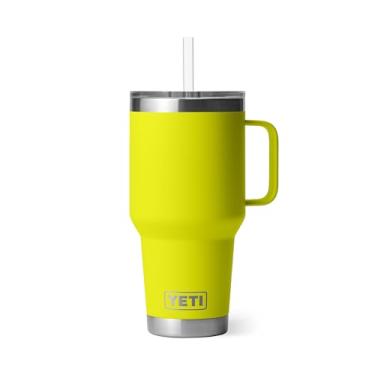 Imagem de Caneca de canudo YETI Rambler de 1000 ml, com isolamento a vácuo, aço inoxidável, amarelo vaga-lume