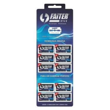 Imagem de Lâmina de barbear Faiter, duplo fio, revestida com cromo e platina - K