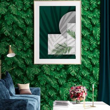 Imagem de Papel de Parede Santorini Folhagem Verde SN11