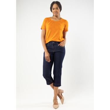 Imagem de Calça Capri Pau a Pique Básica Jeans Escuro