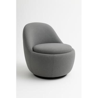 Imagem de Poltrona Giratória Orgânica Luxuosa Virginia Para Recepção, Consultorio E Sala De Estar, Perfeita Para Decoração (Cinza)