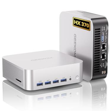 Imagem de GEEKOM Mini PC A9 Max AI com LAN dupla de 2,5 G, AMD Ryzen AI 9 HX 370, AMD Radeon 890M, 32GB DDR5 RAM 2TB M.2 NVMe SSD, Mini PC para jogos Windows 11 Pro/2xHDMI 2.1/Wi-Fi 7/BT 5.4/8K 4 Display/USB4