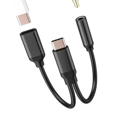 Imagem de Adaptador de áudio de 3,5 mm para USB C para iPhone16 15 adaptador de fone de ouvido (2 em 1) DAC tipo C divisor de carregador compatível com Samsung para Apple para iPad Pro Port Dongle cabo auxiliar