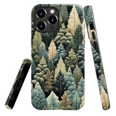 Imagem de heindiy Compatível com iPhone 16 Pro, capa brilhante, proteção total, à prova de choque, anti-arranhões, capa de TPU, capas para homem mulher - Natal exuberante coníferas