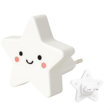 Imagem de Luz de Tomada Estrela LED Infantil – Luminária Noturna Decorativa em Branco, Rosa, Azul e Amarelo (Branca)