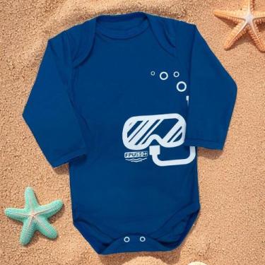 Imagem de Body De Bebê Proteção Uv50+ Manga Longa Mergulhador Marinho - Era Uma 