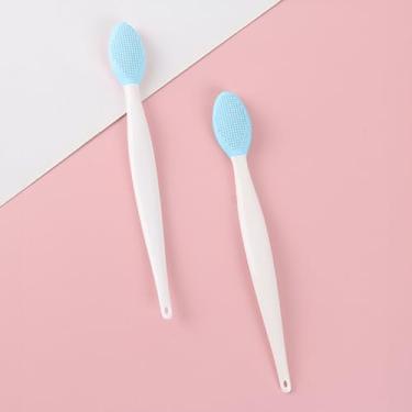 Imagem de Escova de limpeza facial de silicone dupla face – Ferramenta esfoliante de remoção de cravos para limpeza profunda dos poros e massagem suave da pele (azul)