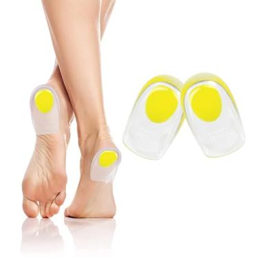 Imagem de Almofada de calcanhar de gel para aliviar a fascite plantar - bojo de silicone com amortecimento adicional para homens e mulheres - Protetor de palmilha para suporte de calcanhar, suporte de arco e