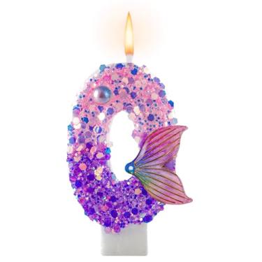 Imagem de Vela de aniversário sereia número 0