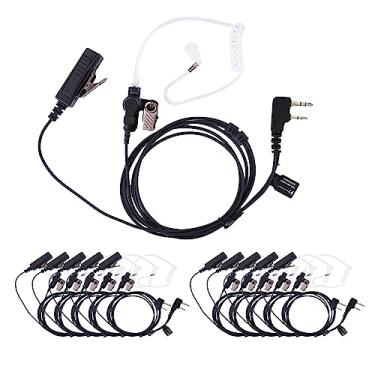 Imagem de KS K-STORM Fone de ouvido de vigilância Covert Acoustic Tube Walkie Talkie com microfone compatível com rádio bidirecional Kenwood de 2 pinos (10 unidades)