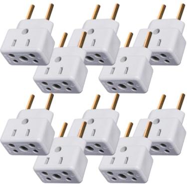 Imagem de Mega Kit 10 Adaptadores Universal 10A/20A Reforçado | Plug 3 Pinos para 2 Pinos | Solução Completa para Casa, Escritório e Revenda