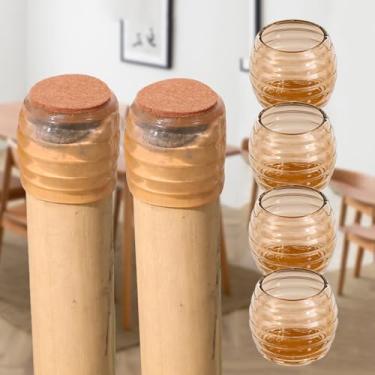 Imagem de 4 pçs/conjunto de almofadas antiderrapantes pernas de cadeira de silicone fofo pote de mel móveis sofá mesa tampas de perna anti-ruído meia proteção para pés (marrom, P, 3,5 x 3,5 x 3,5 cm)