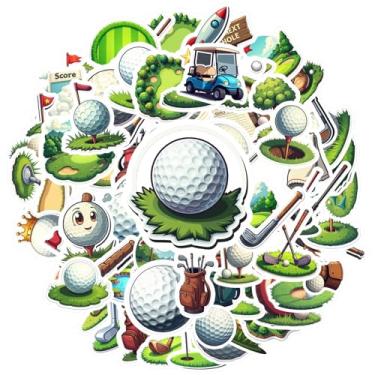 Imagem de 100 pçs adesivos de golfe esporte ao ar livre lazer jogo faça você mesmo adesivos de brinquedo clube de golfe graffiti decalques para telefone faça você mesmo, notebook, álbum de recortes, bicicleta