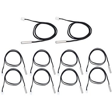 Imagem de 10 peças sensor de temperatura sonda termistor transdutor de temperatura cabeça cilíndrica 500 mm