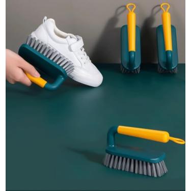 Imagem de Escova de lavar panela de cozinha, escova de lavar louça, cabo longo, copo de cerdas macias, escova de sapato, raspador de janela, escova de limpeza de vassoura (escova de esfregar)