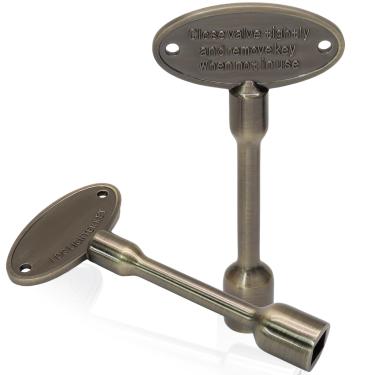 Imagem de Kyuionty Chave de válvula de gás universal, 2 peças, 7,6 cm, serve para hastes de válvula de gás de 1/10.2 cm e 5/40.6 cm bronze, chave de substituição para fogueiras a gás e lareiras