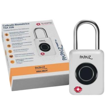 Imagem de Cadeado Biométrico TSA 35B Papaiz Impressão Digital Alta Segurança Via