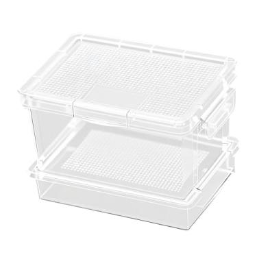 Imagem de IEUDNS Caixa de alimentação para répteis, recipiente para incubação de larvas de tenébrio, gaiola para criação de grilos.