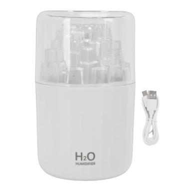 Imagem de Asixxsix Umidificador Difusor de Carro, Difusor de óleo Essencial de Aromaterapia de 300 Ml Com Luz Ambiente, Umidificador Pequeno e Silencioso Portátil para Quarto de Escritório (Branca)