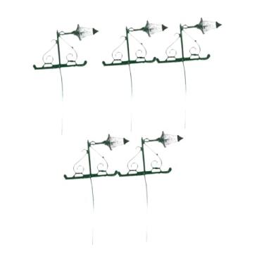 Imagem de menolana Conjunto de 5 Miniaturas de Luminárias de Parede em Escala 1/87 com Luz Branca Quente - Luminárias de Rua LED para Decoração de Jardim de, Verde