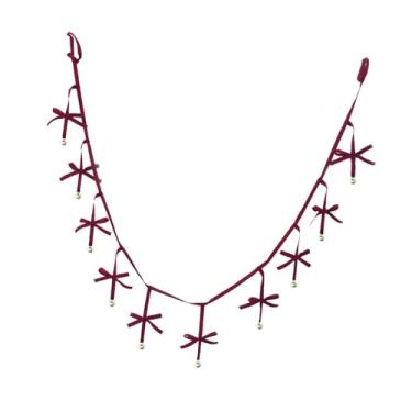 Imagem de KiBcsLic Guirlanda de Laços de Natal para Decoração de Lareira, Exterior, 2M, Ideal para Porta de Entrada, Jardim e Casamentos, com Sinos