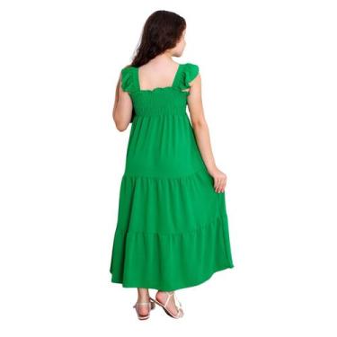 Imagem de Vestido longo três maria - Modas Leonardo, Verde escuro, 12