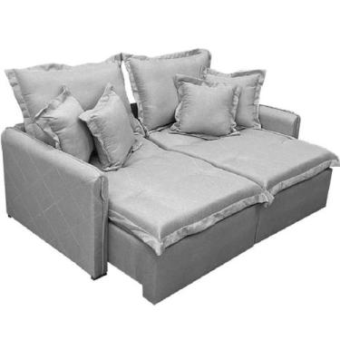 Imagem de Sofá Cama Lima 200cm em Linho 4 Lugares Retrátil e Reclinável União - 