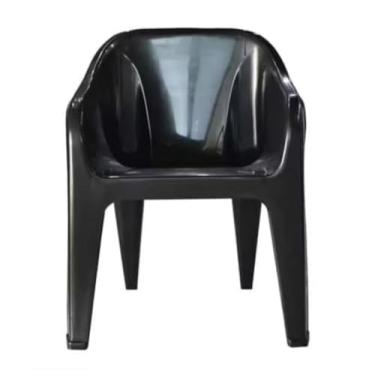 Imagem de Cadeira Tipo Poltrona Confort Luxo - Suporta 154kg - Preta - Plástico Liso