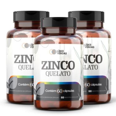 Imagem de Quelato 500mg 60 Cáp: 3 Potes Aumente Sua Imunidade E Cuide Da Sua Pele Com Esse Mineral!