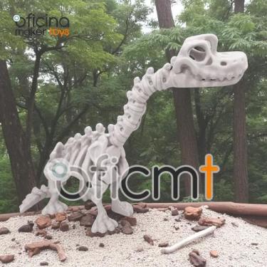 Imagem de Braquiossauro Esqueleto Articulado com Graveto Brinquedo Jurassic Fóss