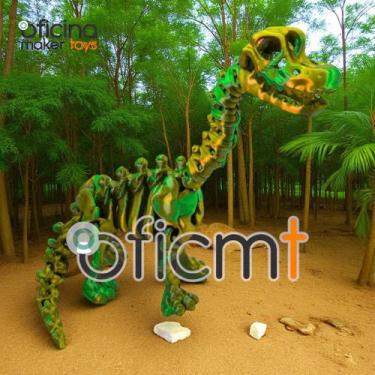 Imagem de Braquiossauro Esqueleto Articulado com Graveto Brinquedo Jurassic Fóss