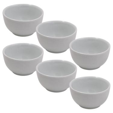 Imagem de Kit 6 Tigela Cumbuca Porcelana Branca 500Ml Sopas Caldos