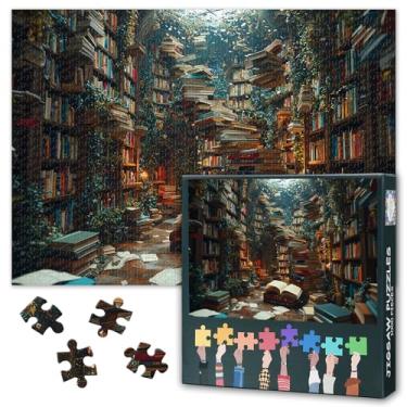 Imagem de Whimsical Library Puzzles for Adults 1000 Pieces, Magic of Imagination and Knowledge Jigsaw Puzzle for Book Lover, Book Art Fantasy Library Puzzles 20x27 Inch
