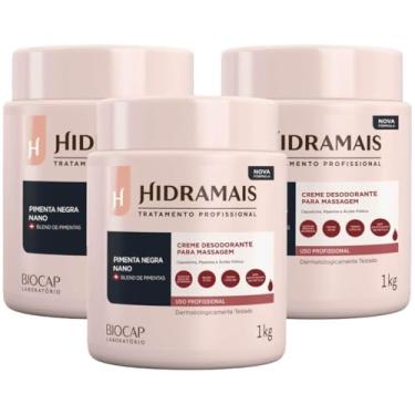 Imagem de Kit 3 Creme Para Massagem Corporal Pimenta Negra Nano 1kg - Hidramais