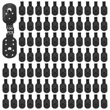 Imagem de 100 peças de clipes de rede de sombra reutilizáveis, fixadores de malha de jardim com pontas de cone e aderência multifuros, conjunto de grampos de plástico para rede de pássaros, lona, toldo